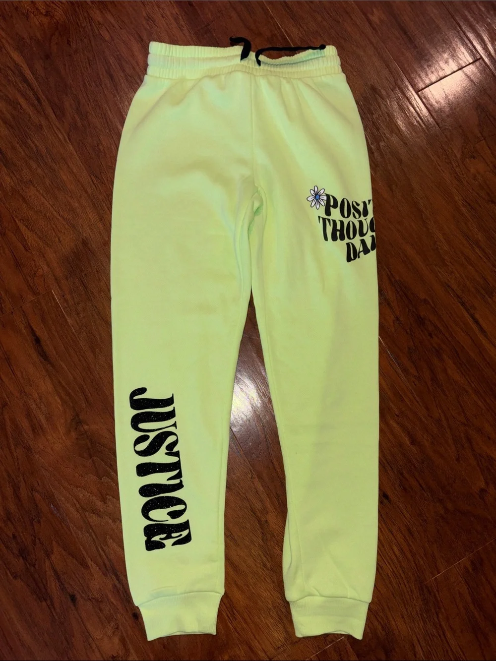 Justice Neon Yellow 'Positive Thoughts' Joggers Youth M